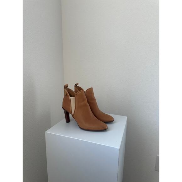 Chloe Tan Brown Leather Heeled Chelsea Ankle Booties Size 38 / US 7-7.5 - Picture 6 of 8